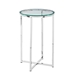 Glam Round Side Table - Glass & Chrome - WEF1443