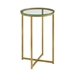 Glam Round Side Table - Glass & Gold - WEF1444