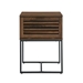 18" Modern Slat Door Side Table - Dark Walnut - WEF1449