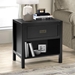 1-Drawer Classic Solid Wood Nightstand - Black - WEF1460