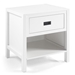 1-Drawer Classic Solid Wood Nightstand - White - WEF1462