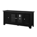 52" Transitional Wood Glass TV Stand - Black - Style A - WEF1470