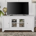 52" Transitional Wood Glass TV Stand - White - WEF1471