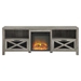 70" Rustic Farmhouse Fireplace TV Stand - Grey Wash  - WEF1497