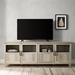 70" TV Console with Glass & Wood Panel Doors - White Oak - WEF1501