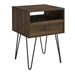 18" Modern Single Drawer Hairpin Leg Side Table - Dark Walnut - WEF1507