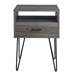 18" Modern Single Drawer Hairpin Leg Side Table - Slate Grey - WEF1508