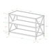 40" Industrial Wood Bookcase - Grey Wash, White Metal - WEF1532