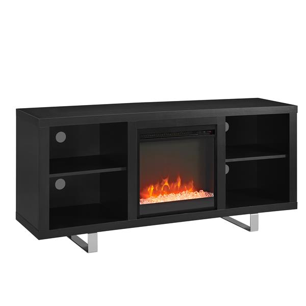 58" Modern Electric Fireplace TV Stand - Black 