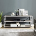 60" Industrial Bookcase - Grey Wash, White Metal - WEF1559
