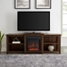 70" Tiered Top Open Shelf Fireplace TV Console - Dark Walnut - WEF1569