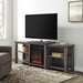 70" Tiered Top Open Shelf Fireplace TV Console - Slate Grey - WEF1571