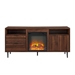 60" Modern Storage Fireplace Console - Dark Walnut - WEF1574