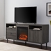 60" Modern Storage Fireplace Console - Slate Grey - WEF1575