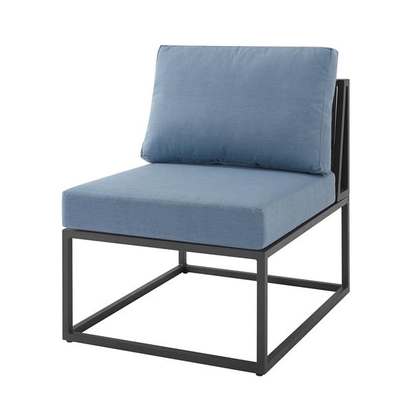 Outdoor Modern Modular Patio Side Chair - Blue 