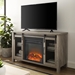 48" Rustic Farmhouse Fireplace TV Stand - Grey Wash - WEF1580
