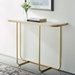 44" Modern Curved Entry Table - White Faux Marble & Gold - WEF1635