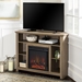 44" Wood Corner Fireplace TV Stand - Driftwood - WEF1639