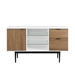 52" Modern 2-Drawer Lifted Sideboard - Solid White & English Oak - WEF1667