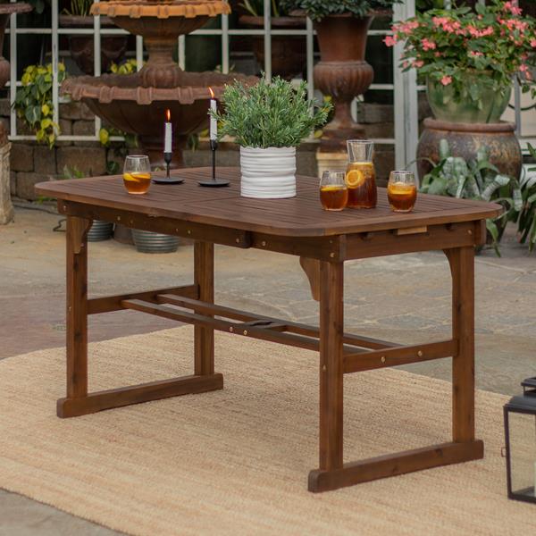 Acacia Wood Outdoor Patio Butterfly Dining Table - Dark Brown 