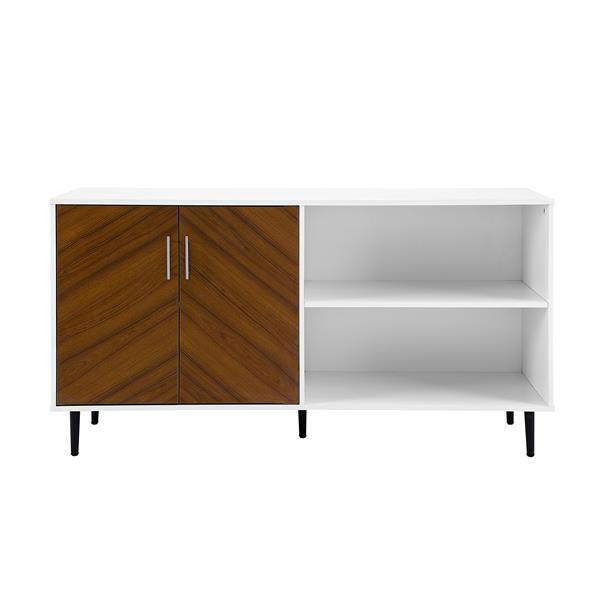 58" Mid Century Modern TV Stand - Solid White 