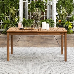 60" Patio Modern Dining Table - Brown 