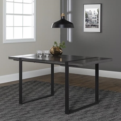 60" Industrial Metal Wood Dining Table - Charcoal 