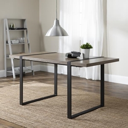 60" Industrial Metal Wood Dining Table - Driftwood 