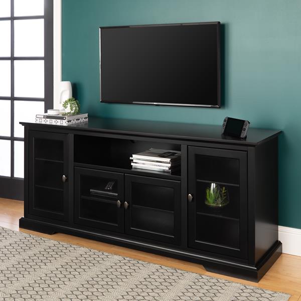 70" Traditional Wood TV Stand - Black - Style B 