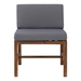 Modular Outdoor Acacia Armless Chair - Brown - WEF1701