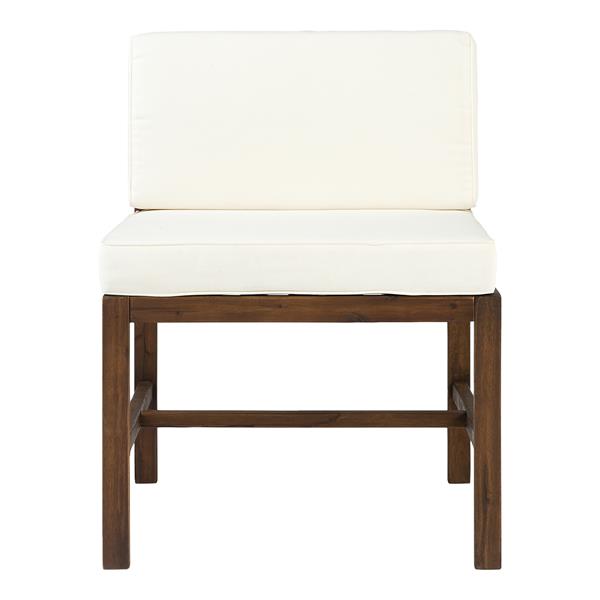 Modular Outdoor Acacia Armless Chair - Dark Brown 