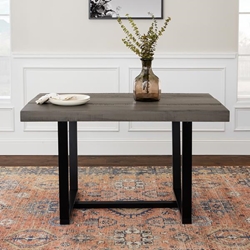 52" Distressed Solid Wood Dining Table - Grey 