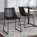 Industrial Faux Leather Dining Chair, Set of 2 - Black - 18" - WEF1715