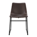 Industrial Faux Leather Dining Chair, Set of 2 - Brown - 18" - WEF1716