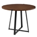 40” Urban Industrial Metal Wrap Round Dining Table - Dark Walnut & Black - WEF1724