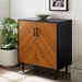 28" Modern Bookmatch Accent Cabinet - Solid Black - WEF1749
