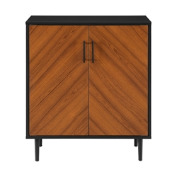 28" Modern Bookmatch Accent Cabinet - Solid Black 