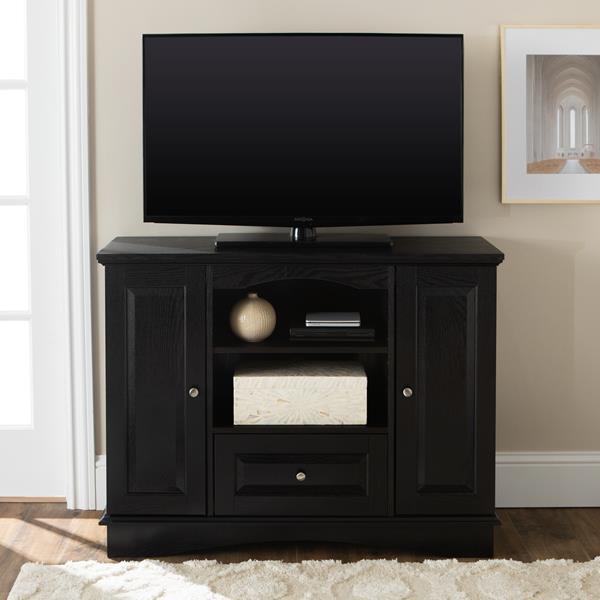 42"Traditional Wood TV Stand - Black 