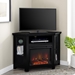 48" Wood Corner Fireplace TV Stand - Black - WEF1788