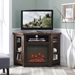 48" Wood Corner Fireplace TV Stand - Traditional Brown - WEF1792