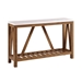 52" Rustic Entryway Table - Faux White Marble & Walnut - WEF1798