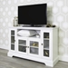 52" Transitional Glass Wood TV Stand - White - WEF1840