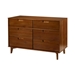 6 Drawer Mid Century Modern Wood Dresser - Walnut - WEF1846