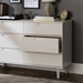 6-Drawer Groove Handle Wood Dresser - White - WEF1847