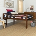 Solid Wood Low Loft Bed - Walnut - WEF1865
