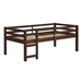Solid Wood Low Loft Bed - Walnut - WEF1865
