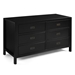 57" Classic Solid Wood 6-Drawer Dresser - Black - WEF1877