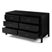 57" Classic Solid Wood 6-Drawer Dresser - Black - WEF1877
