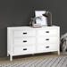 57" Classic Solid Wood 6-Drawer Dresser - White - WEF1879