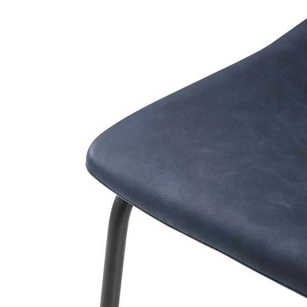 Faux Leather Counter Stool, Navy Blue Faux Leather Bar Stools
